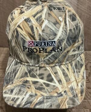 Purina Pro Plan Field Caps Avery KW-1 Camo Hunting Hat Waterfowl Strapback HTF